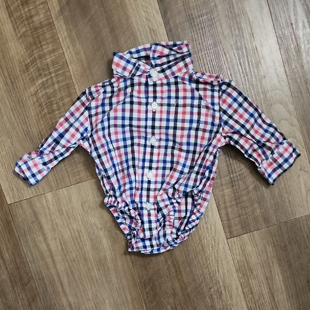 Janie and Jack Blue and Red Plaid One Piece